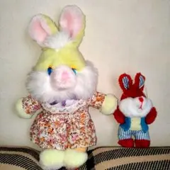 ☆昭和レトロ ファンシー うさぎ ぬいぐるみ 2体セット☆