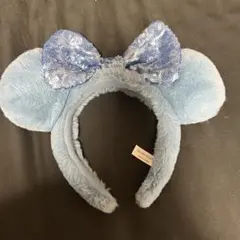 【2/23まで】ミッキー耳カチューシャ ライトブルー スパンコール