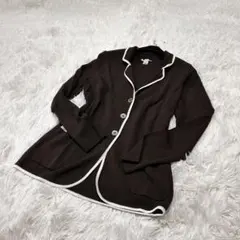 極美品✨MaxMara ニットジャケット ブラウン×白 S
