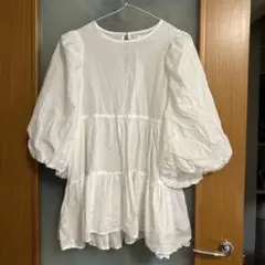 aquaranciel ホワイトブラウス Fサイズ　コットンボイル