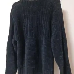 リブ編み 黒 長袖セーター(160)