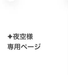夜空様専用ページ