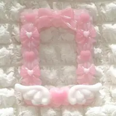 ホイップデコ トレカケースデコ 硬質ケースデコ ピンク リボン 天使