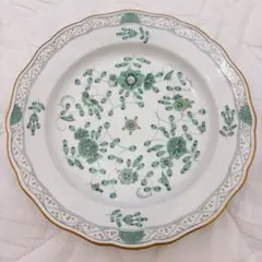 豪華な四つ花皿・マイセン・エナメルと青の縁取り・21.3cm・Meissen