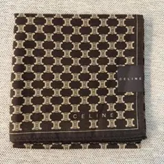 セリーヌ　CELINE　大判ハンカチ　ハンカチーフ　シルク混　58cm　マカダム
