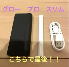 グロー スリム 本体 セット glo 電子タバコ　プロスリム 黒 USBケーブル