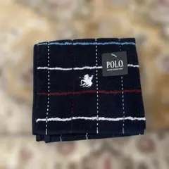 POLO ハンカチ チェック柄 ネイビー