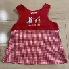 Miki House 赤 ウサギ刺繍 ワンピース 80cm