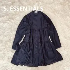S. ESSENTIALS フレアブラウス　ネイビー　　サイズM