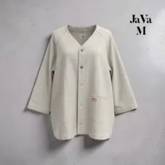JaVa M アイボリー ノーカラージャケット