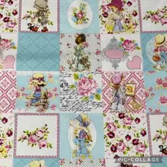 ‪ஐ‬⋆*レトロガール パッチ風 (ラスト1)生地約45×110