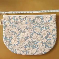 花柄　ポーチ 水色 ハンドメイド
