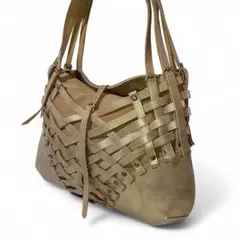 正規品 バリー BALLY ワンショルダーバッグ ゴールド 編み込み レザー 革