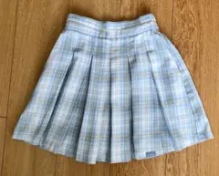 Pink Latte 水色チェックスカート 140cm