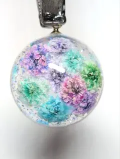 ドライフラワー紫陽花と星型ビーズ チェーンネックレス レジン - メルカリ