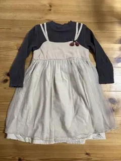 28日まで価格petit main 120cm長袖チュールワンピース