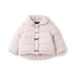 Petit main 淡いピンクの中綿ダウンコート 100cm