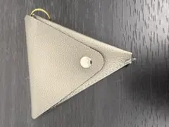 ★美品★三角レザーコインケース鍵用リング付♪