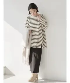 アメリカンホリック 総針ニットタイトスカート ブラック Lサイズ