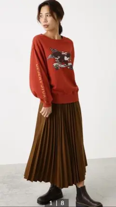 プリーツマキシスカート  カーキ　新品