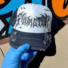 メッシュキャップ リメイク ダメージ加工 トゲトゲ メタリック加工