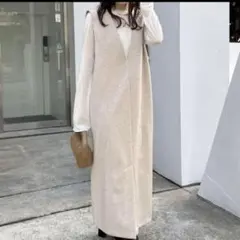 美品✨CAPRICIEUX LEMAGE 後ろVジャンスカ ワンピース ベージュ