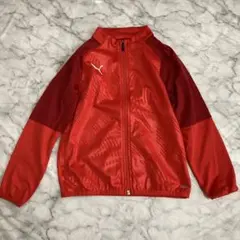 【A4235】PUMA/キッズ/ナイロンジャケット/裏起毛/レッド/130cmのサムネイル