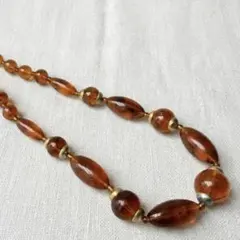 vintage ／琥珀 アンバー ネックレス