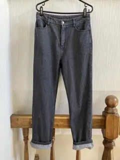 ★セブンデイズ サンデイ黒系テーパードデニムジーンズパンツM★