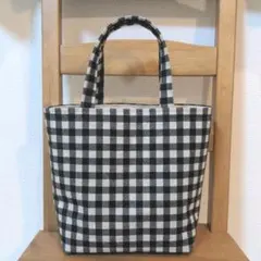 ★再販★ギンガムチェックのシンプルトートバッグNO127