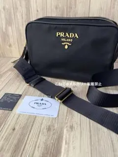良品✨ PRADA ナイロン ショルダーバッグ ブラック RFID内蔵 レザー 