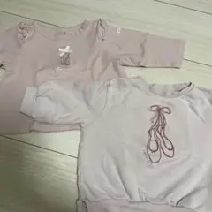 バレエシューズ刺繍 ピンク トップス 95cm