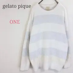 ◆ジェラートピケ【ONE】ルームウェア ボーダー柄 ストレッチ クルーネック