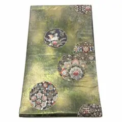 P2862 ●高級 正絹 唐織 太鼓六通 袋帯 華文 花文