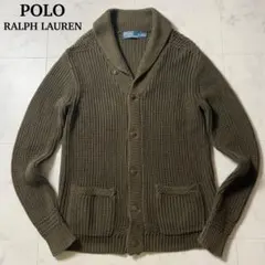 ポロバイラルフローレン ショールカラー コットンニット カーディガン L