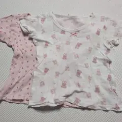 ウサギプリント半袖シャツ2枚セット　90cm