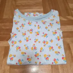 花柄フリルTシャツ