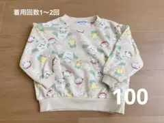 いないいないばあっ！　わんわんぽぅぽまる総柄トレーナー　100サイズ