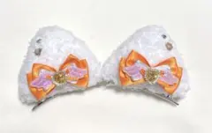 猫耳ヘアクリップ 大 オレンジ