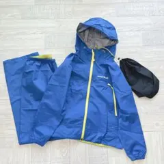 未使用　モンベル　レインスーツ　ジャケット　パンツ　140 ブルー　修学旅行
