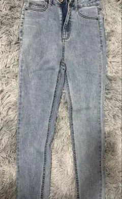 ライトブルースキニーデニム ハイウエストxs