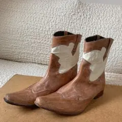 本革デザインブーツ