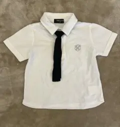 【美品】COMME CA ISM ホワイトポロシャツ ネクタイ付き　90サイズ