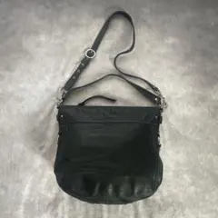 OLD coach shoulder bag black leather y2k