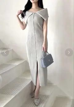 新品未使用　ロイヤルパーティー　ダブルジップオフショルワンピース