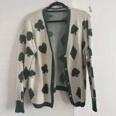 SHEIN ハート・ダイヤモンド柄カーディガン