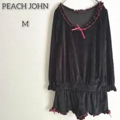 ピーチジョン 【M】 ルームウェア オールインワン ショートパンツ フリル 黒のサムネイル