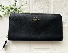 新品未使用 COACH ストラップ付 長財布 黒 - メルカリ