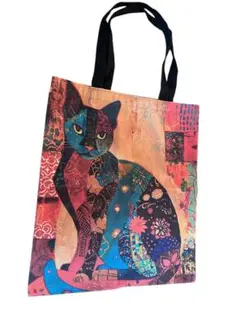 猫　アートプリント　トートバッグ