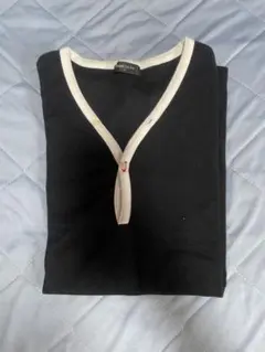 COMME CA ISM ブラック Vネック Tシャツ L